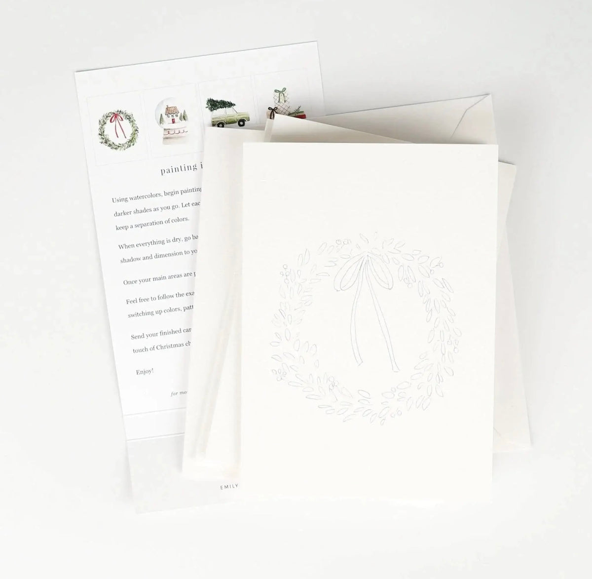 Emily Lex Studio - Christmas Cheer - Paintable Watercolor Notecards Set